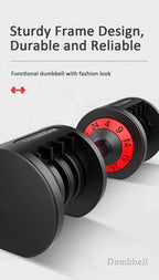 44 lbs Dumbbell, Adjustable Dumbbell with Safe Lock &amp; Base, Fitness Dumbbell for Body Workout, Black &amp; Red