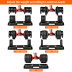 44 lbs Dumbbell, Adjustable Dumbbell with Safe Lock &amp; Base, Fitness Dumbbell for Body Workout, Black &amp; Red