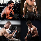 44 lbs Dumbbell, Adjustable Dumbbell with Safe Lock &amp; Base, Fitness Dumbbell for Body Workout, Black &amp; Red