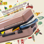 Luggage Set PC+ABS, Hardshell Expandable Suitcase W/Spinner Wheel &amp; TSA Lock, 3 Piece Set (20/24/28) (Rose Gold)