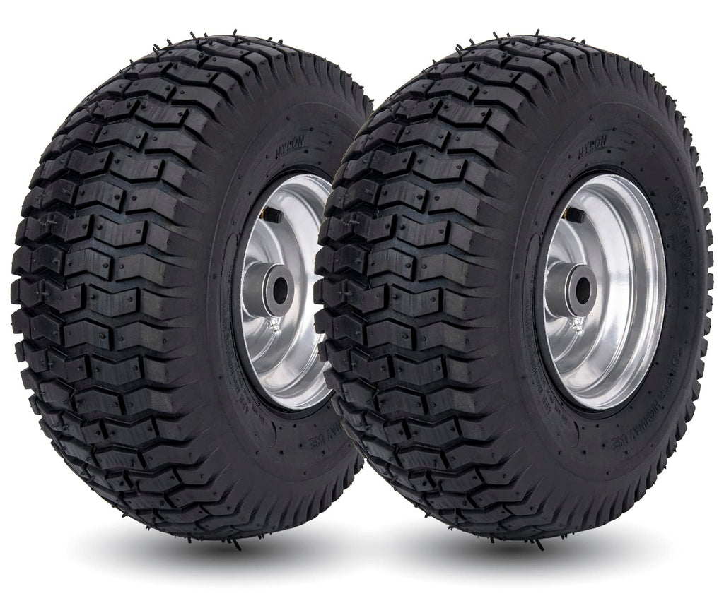 15x6.00-6 Lawn Mower Tire and Wheel Front Tire Compatible with    Riding Mowers Lawn Tractors