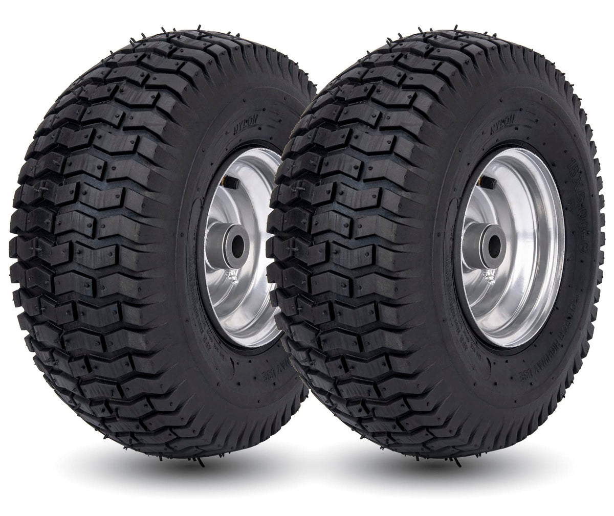 15x6.00-6 Lawn Mower Tire and Wheel Front Tire Compatible with    Riding Mowers Lawn Tractors
