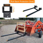 sulythw clamp on pallet fork 60" 4500lbs capacity with adjustable stabilizer bar 18" to 34" w heavy duty for loader bucket skid steer tractor