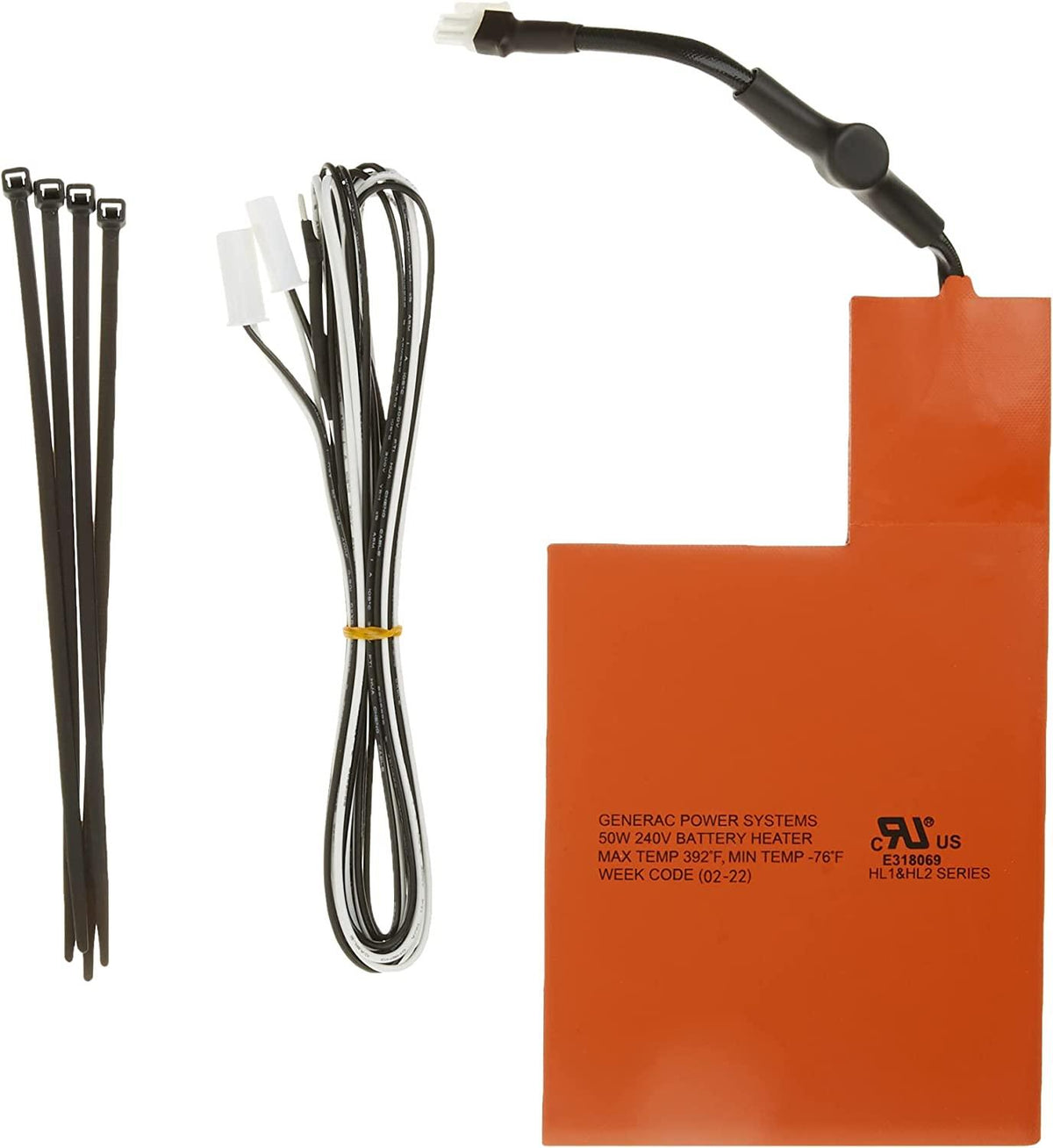 LUNX 7101 Battery Heater Pad for 9kW - 22kW Air Cooled Standby Generators , Orange