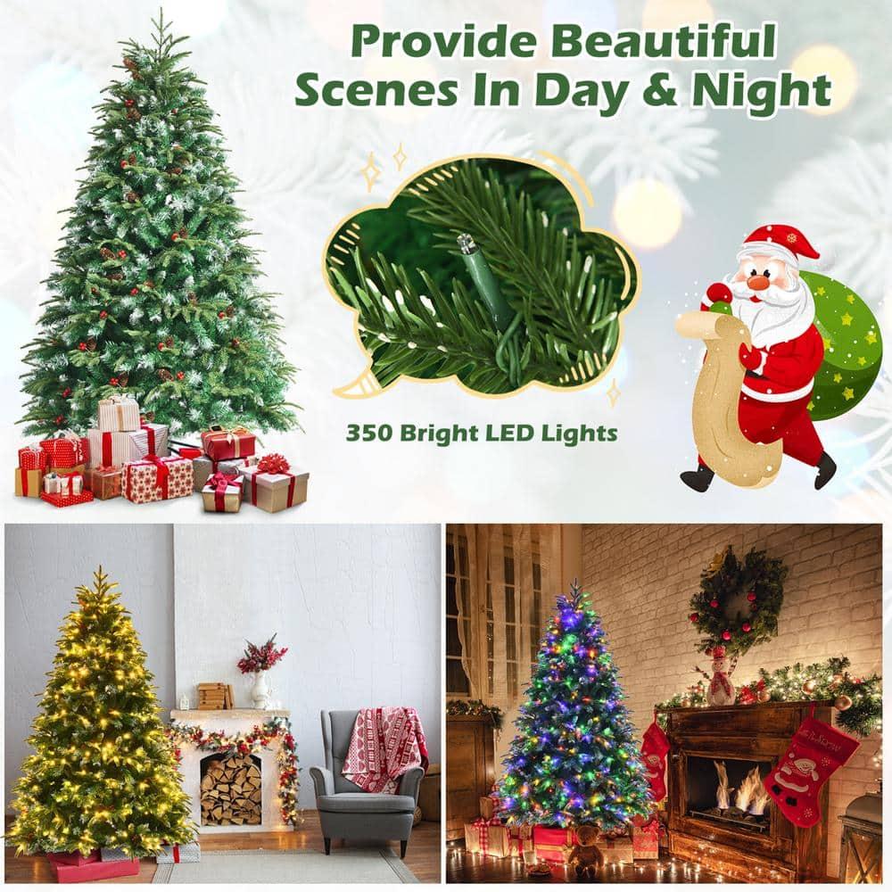 6 ft. Pre-Lit Artificial Christmas Tree Hinged Xmas Tree With 11 Flash Modes