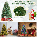 6 ft. Pre-Lit Artificial Christmas Tree Hinged Xmas Tree With 11 Flash Modes