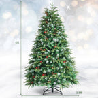 6 ft. Pre-Lit Artificial Christmas Tree Hinged Xmas Tree With 11 Flash Modes