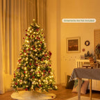6 ft. Pre-Lit Artificial Christmas Tree Hinged Xmas Tree With 11 Flash Modes