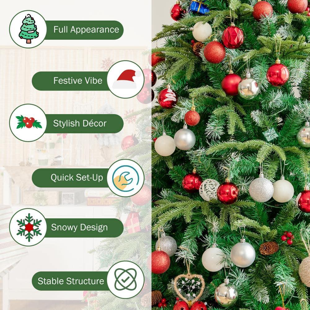 6 ft. Pre-Lit Artificial Christmas Tree Hinged Xmas Tree With 11 Flash Modes