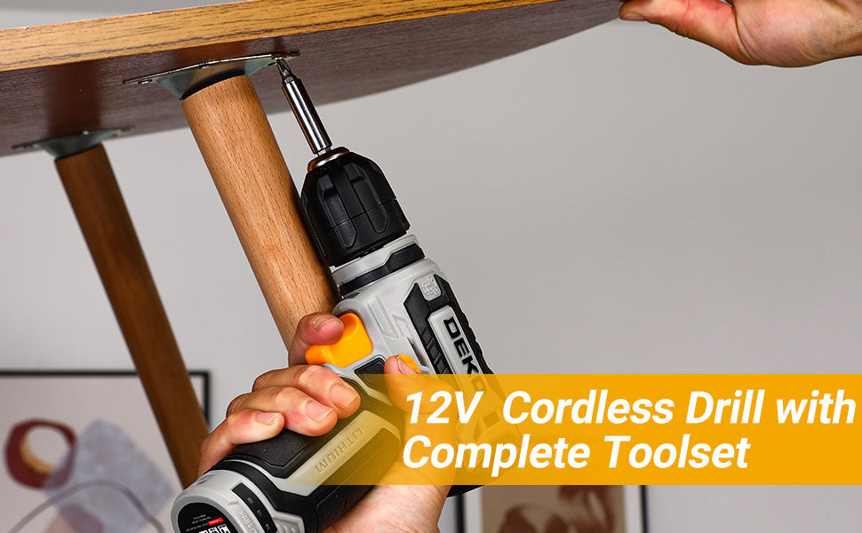 Tool Kit Box Drill Set： Home Mechanic Toolbox with 12V Power Cordless Drill Hand Repair Tools Sets Combo Kits StoraOrganizer Drawer Case for Men