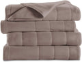 Queen Size Electric Fleece Heated Blanket in Mushroom with Dual Zone