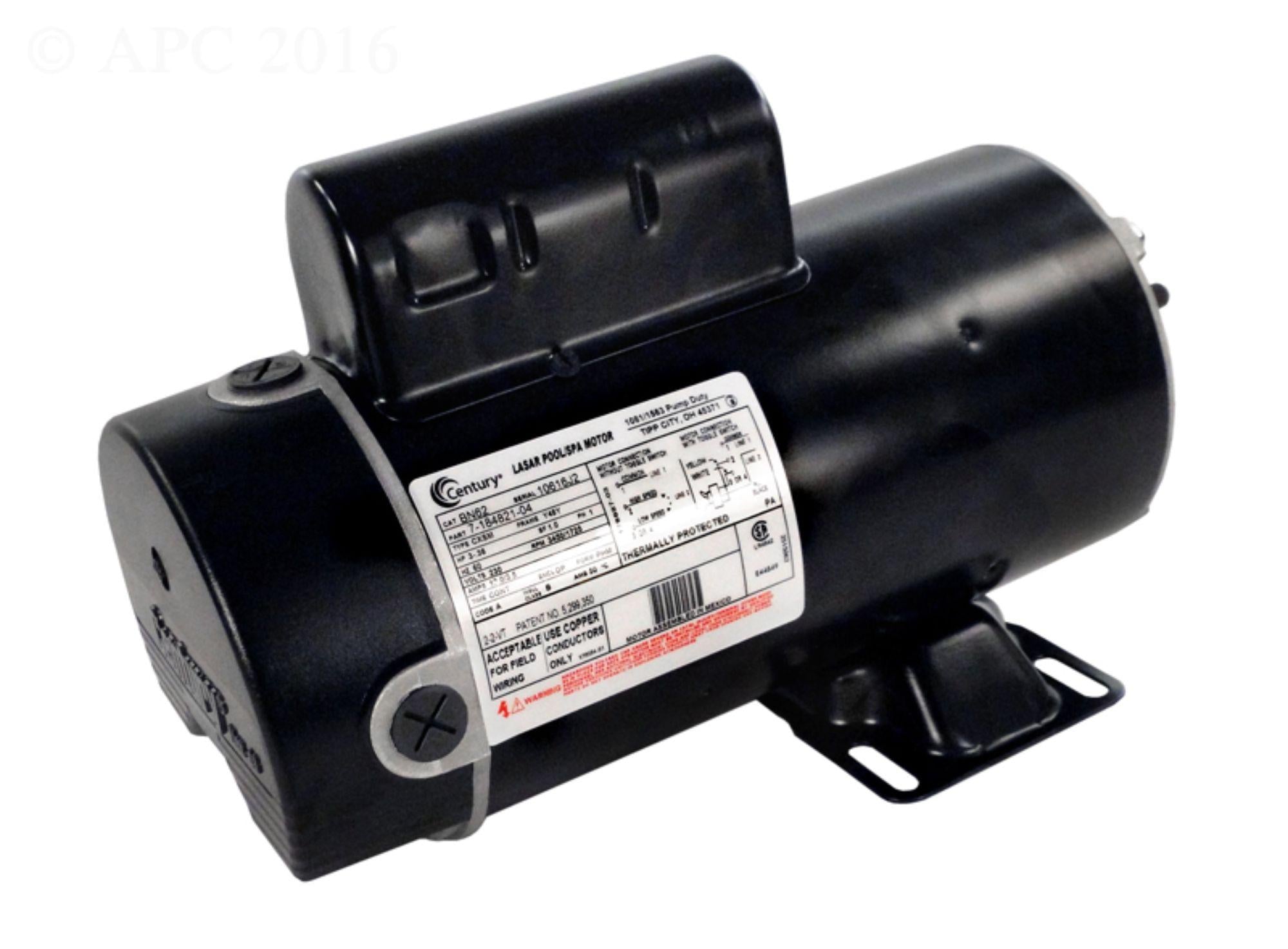 3 hp black thru-bolt dual speed round flange pool motor