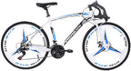 LYBOHO 26 inch 21 Speed Commuters Aluminum Full Suspension Road Bike, High Carbon Steel Frame Mechanical Disc Brake,700c Tire, for Adult Teens【Black, Shipping from USA】