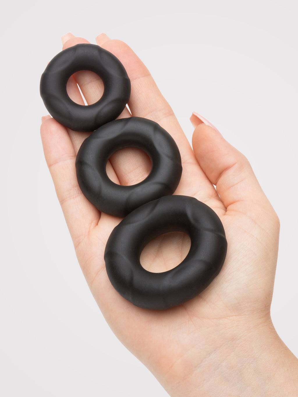 Lovehoney Ultra Thick Silicone Cock Ring Set (3 Count), Black