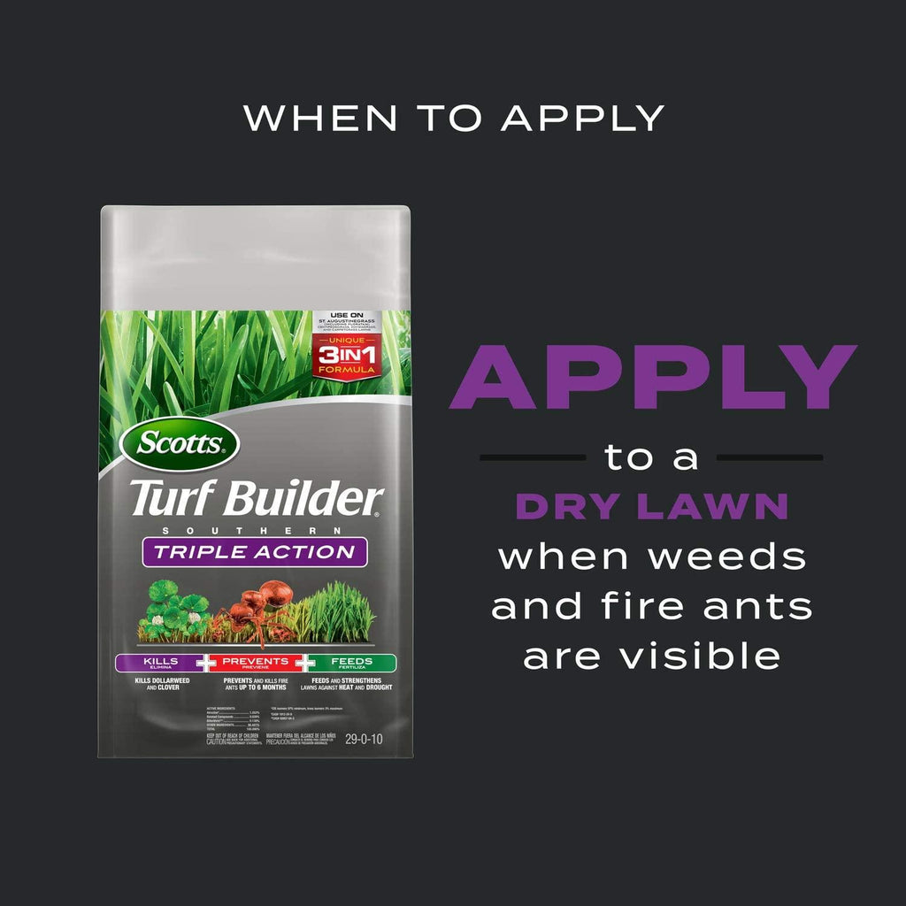scotts turf builder southern triple action - combination weed killer, fire ant preventer, and fertilizer, 26.64 lbs., 8,000 sq. ft.