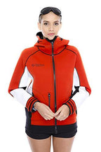 Platinum Sun Unisex PRO Neoprene Jacket Wetsuit Hoodie - Waterproof Wind Sailing Fishing Surf Jackets for Men and Women (Red, L)