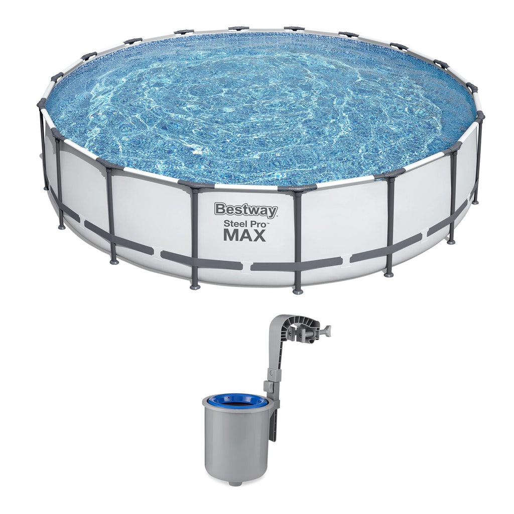 18ft x 48in Steel Pro Round Frame Above Ground Pool Set with Skimmer