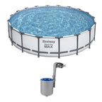 18ft x 48in Steel Pro Round Frame Above Ground Pool Set with Skimmer
