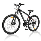 PEXMOR 27.5" Mountain Bike, 27 Speed Outdoor Cycling Road Bike, with Aluminum Alloy Frame, Black/Red