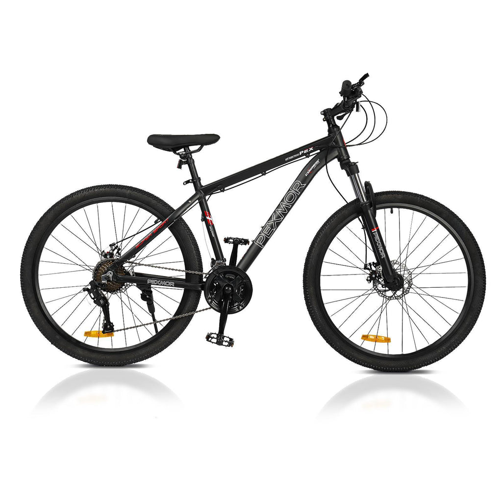 PEXMOR 27.5" Mountain Bike, 27 Speed Outdoor Cycling Road Bike, with Aluminum Alloy Frame, Black/Red