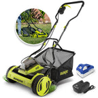 Cordless Electric Push Lawn Mower with 11.9-Gal Bag, 15-Inch Cutting Width, 360W Motor - Heavy-Duty Yard Trimmer for Gardening Care and Maintenance, IONMAX 24V-CRLM15