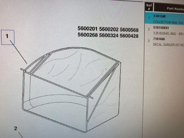 FERRIS CATCHER 5101588 FOR MID SIZE MOWER SNAPPER / SIMPLICITY / BRIGGS