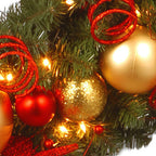 9' x 12" Pre-Lit Artificial Decorative Collection Cozy Christmas Garland ? Red and Clear Lights