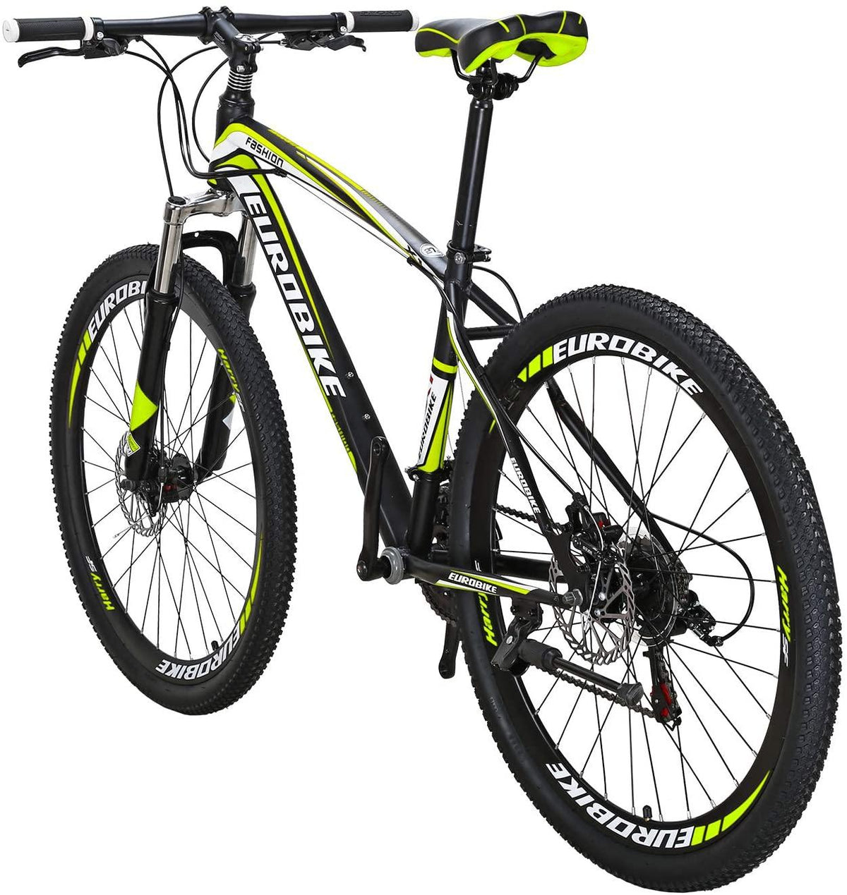 Eurobike Mountain Bike 21 Speed 27.5 Inch Wheels Shock Absorption Front Fork Dual Disc Brakes for Mens Bicycle