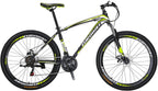 Eurobike Mountain Bike 21 Speed 27.5 Inch Wheels Shock Absorption Front Fork Dual Disc Brakes for Mens Bicycle