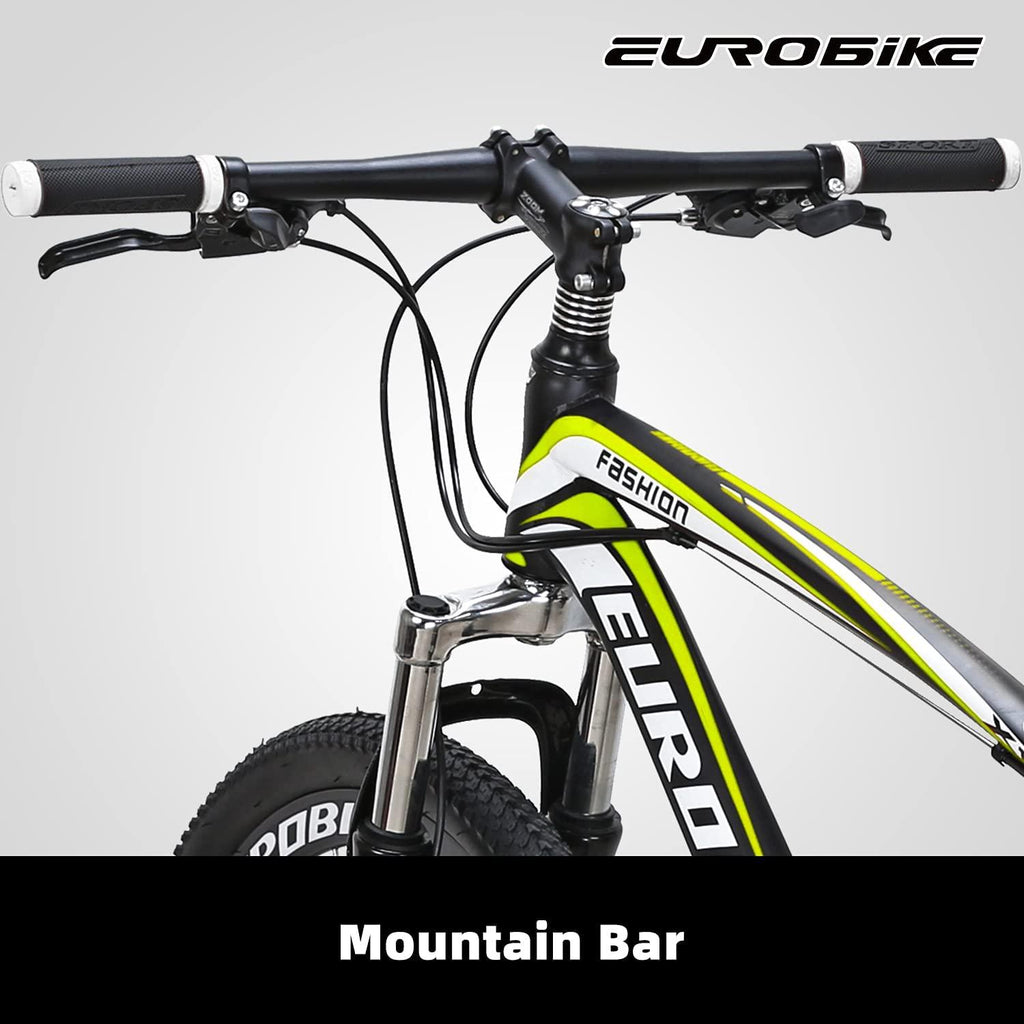 Eurobike Mountain Bike 21 Speed 27.5 Inch Wheels Shock Absorption Front Fork Dual Disc Brakes for Mens Bicycle