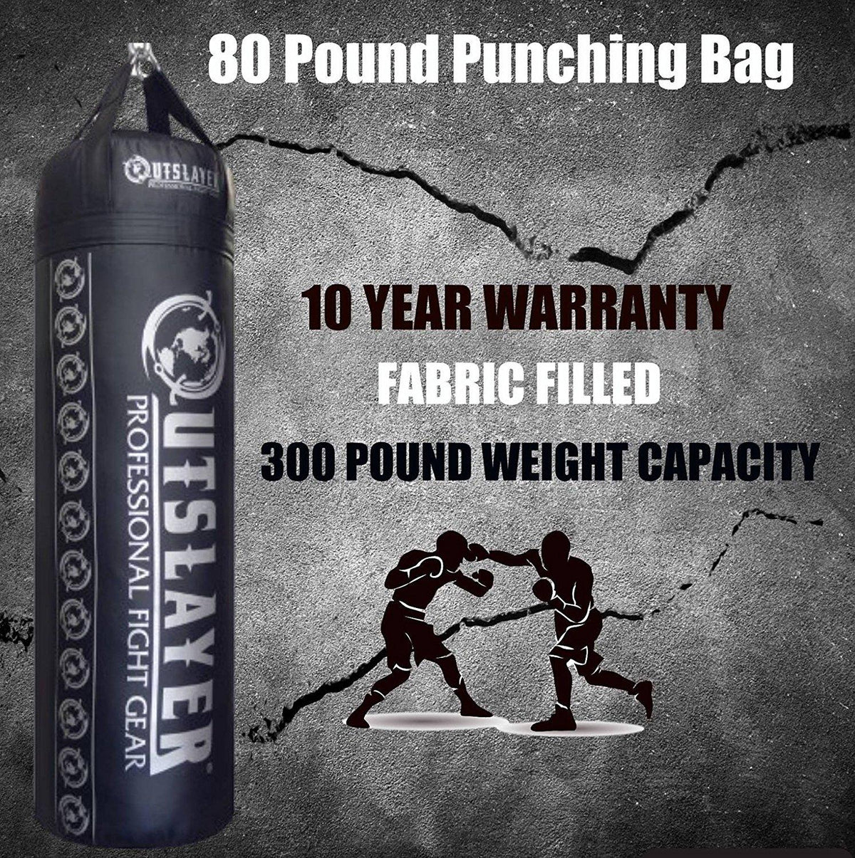 Outslayer Filled Punching Bag for Boxing and MMA, 80lb