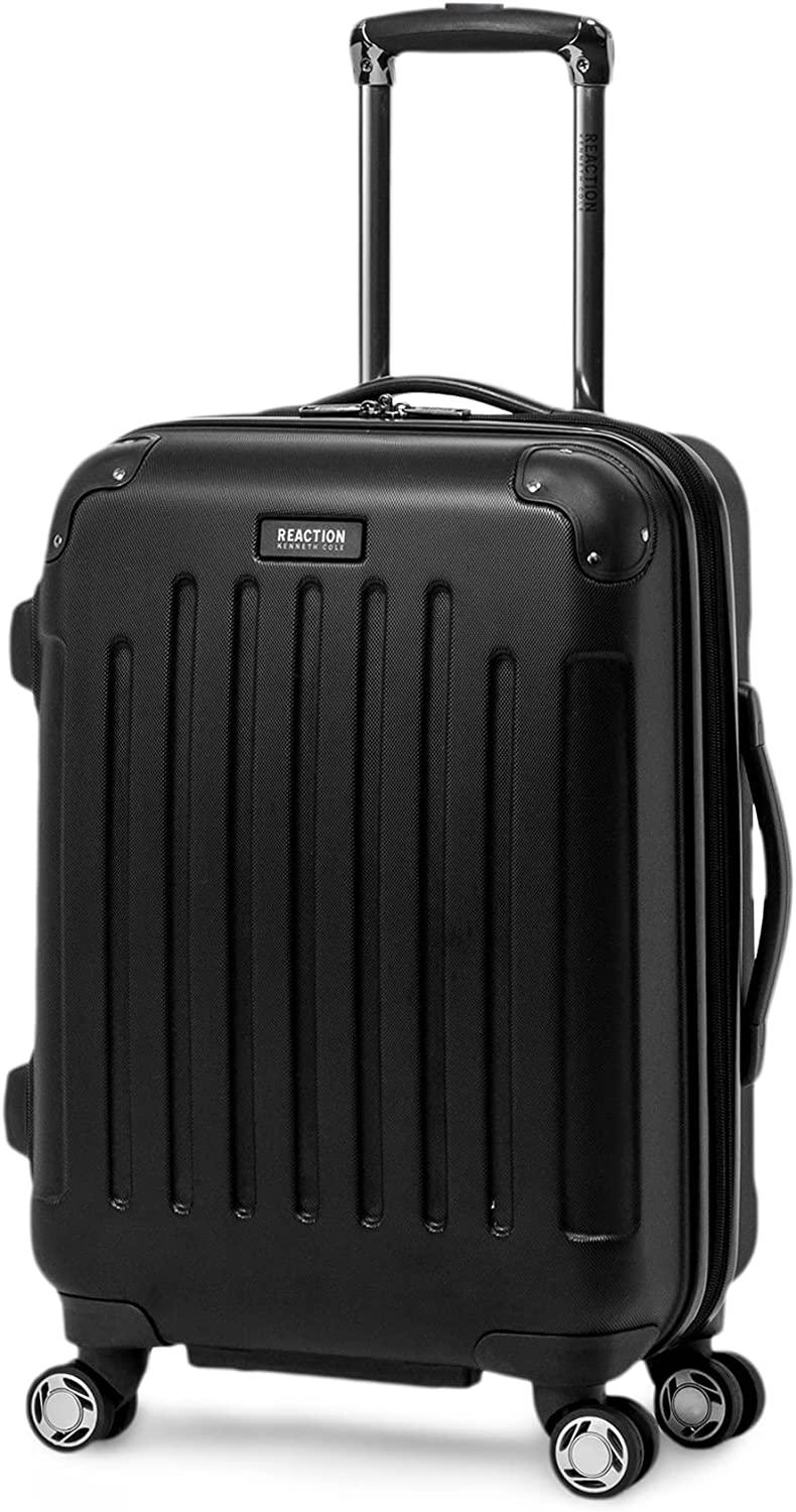 Renegade 20” Carry-On Luggage Lightweight Hardside Expandable 8-Wheel Spinner Travel Cabin Suitcase, Black, inch
