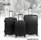 Renegade 20” Carry-On Luggage Lightweight Hardside Expandable 8-Wheel Spinner Travel Cabin Suitcase, Black, inch