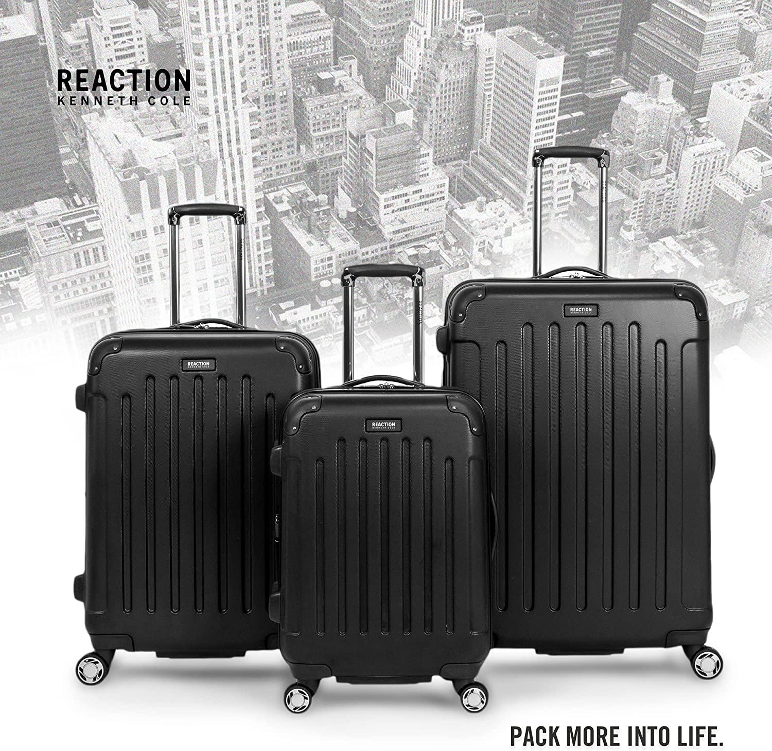 Renegade 20” Carry-On Luggage Lightweight Hardside Expandable 8-Wheel Spinner Travel Cabin Suitcase, Black, inch