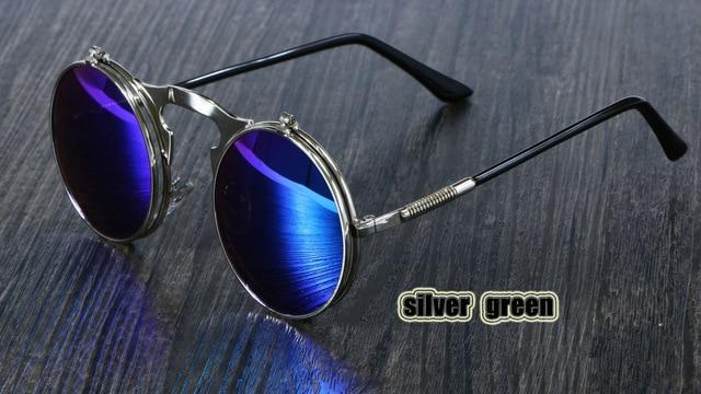 Steampunk Round Metal Double Metal Sunglasses