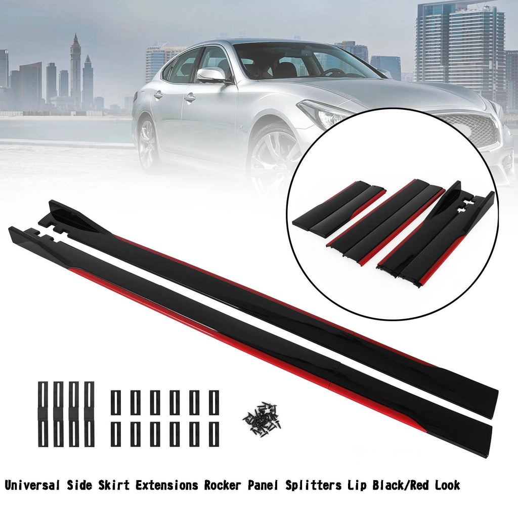78.7" Universal Side Skirt Extensions Rocker Panel Splitters Lip Polypropylene Fit LEXUS ES300h ES330 ES350 CT LC LS LX Generic
