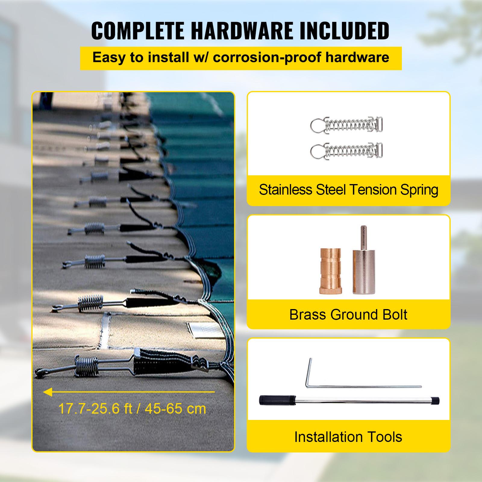 vevor safety pool cover - rectangle optional center end step swmming pond