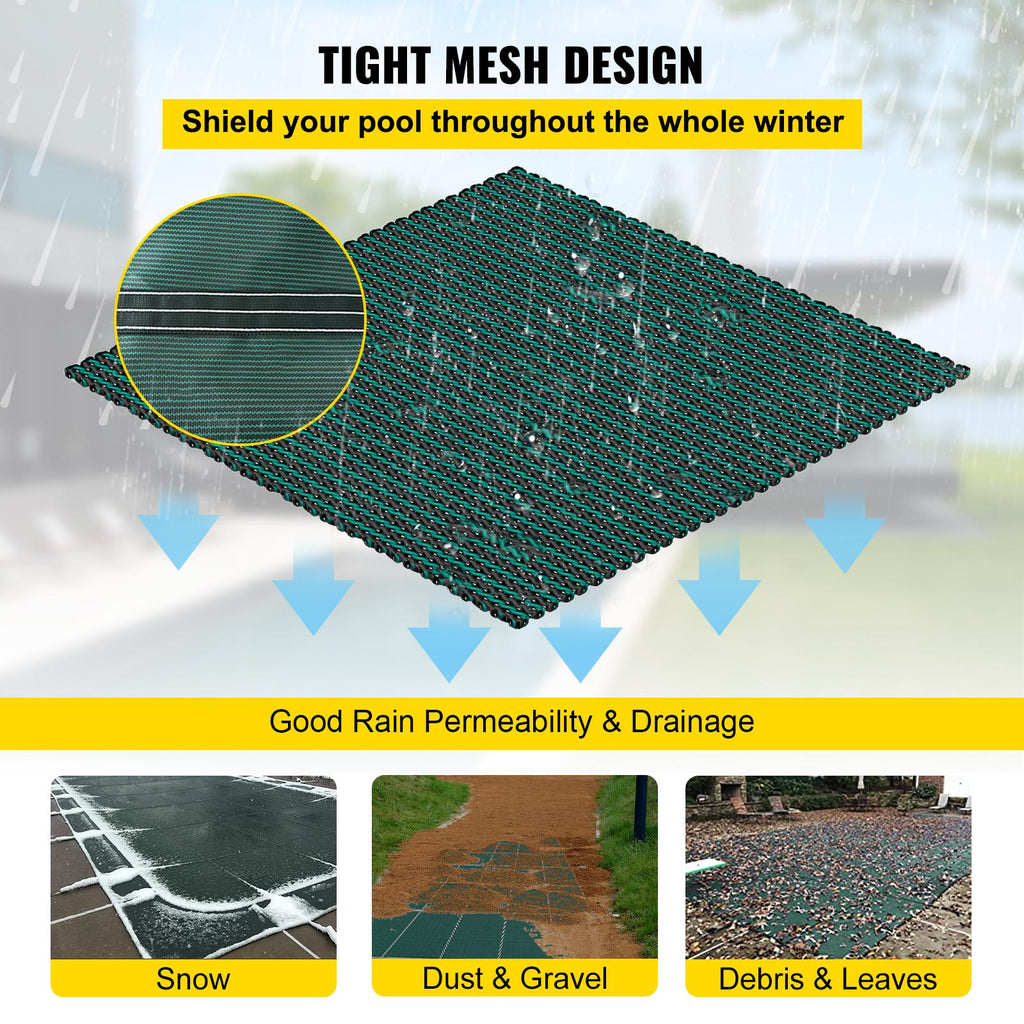vevor safety pool cover - rectangle optional center end step swmming pond