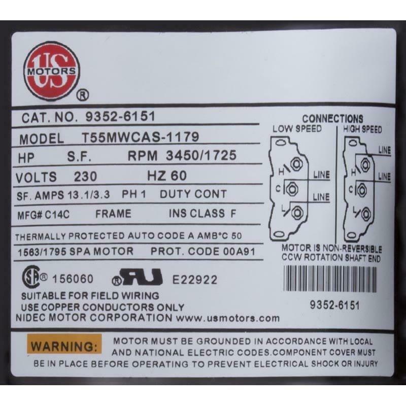 gecko aqua-flo flo-master xp2 06130395-2040 spa pump 3 hp dual speed 230v