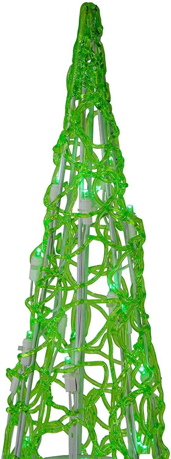 Hofert Set of 3 Green LED Lighted Cone Tree Christmas Outdoor Decoration