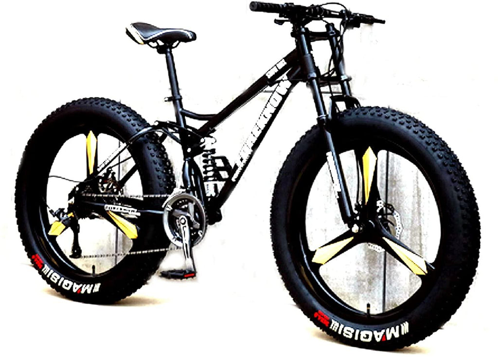 CHICAI Adult High-Carbon Beach Snow Fat Bike Mountain Cross-Country Steel Ultra-Wide Tire Sports Bike 21-30speed Low-Speed Racing Student Bike 26-inch (Size : 27-Speed)