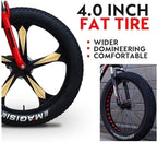 CHICAI Adult High-Carbon Beach Snow Fat Bike Mountain Cross-Country Steel Ultra-Wide Tire Sports Bike 21-30speed Low-Speed Racing Student Bike 26-inch (Size : 27-Speed)