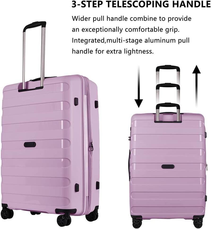 Anti-scratch PP Material Hardside Spinner luggage, 28inch Expansion luggage, Wear-resistant, Lightweight Spinner Expandable Suitcase Luggage with Wheels