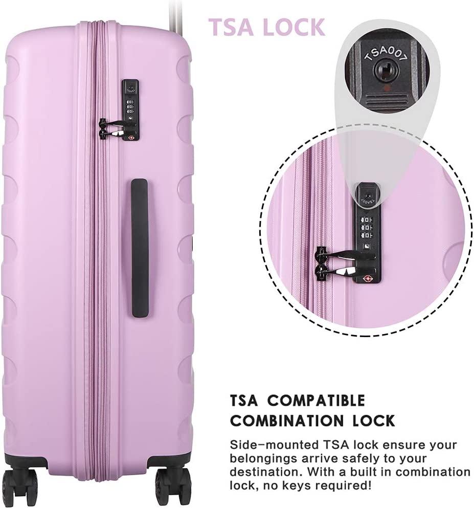 Anti-scratch PP Material Hardside Spinner luggage, 28inch Expansion luggage, Wear-resistant, Lightweight Spinner Expandable Suitcase Luggage with Wheels