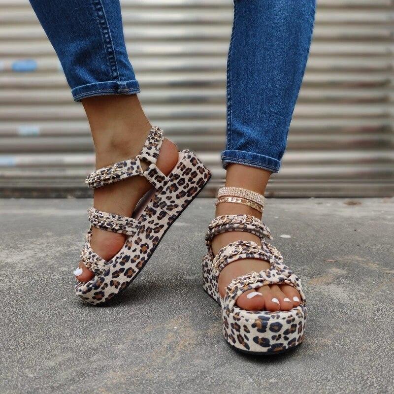 New Women Summer ng Fashion Solid Buckle Sandals