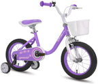 CYCMOTO Flower Girls Bike for Toddlers and Kids with Basket &amp; Bell, 14" &amp; 16" Kids Bike with Training Wheels for A3-6 Years Child (Blue Purple Teal Pink)