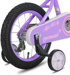 CYCMOTO Flower Girls Bike for Toddlers and Kids with Basket &amp; Bell, 14" &amp; 16" Kids Bike with Training Wheels for A3-6 Years Child (Blue Purple Teal Pink)