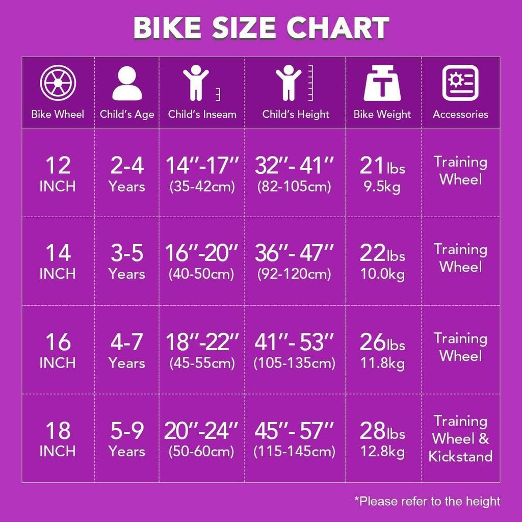 CYCMOTO Flower Girls Bike for Toddlers and Kids with Basket &amp; Bell, 14" &amp; 16" Kids Bike with Training Wheels for A3-6 Years Child (Blue Purple Teal Pink)
