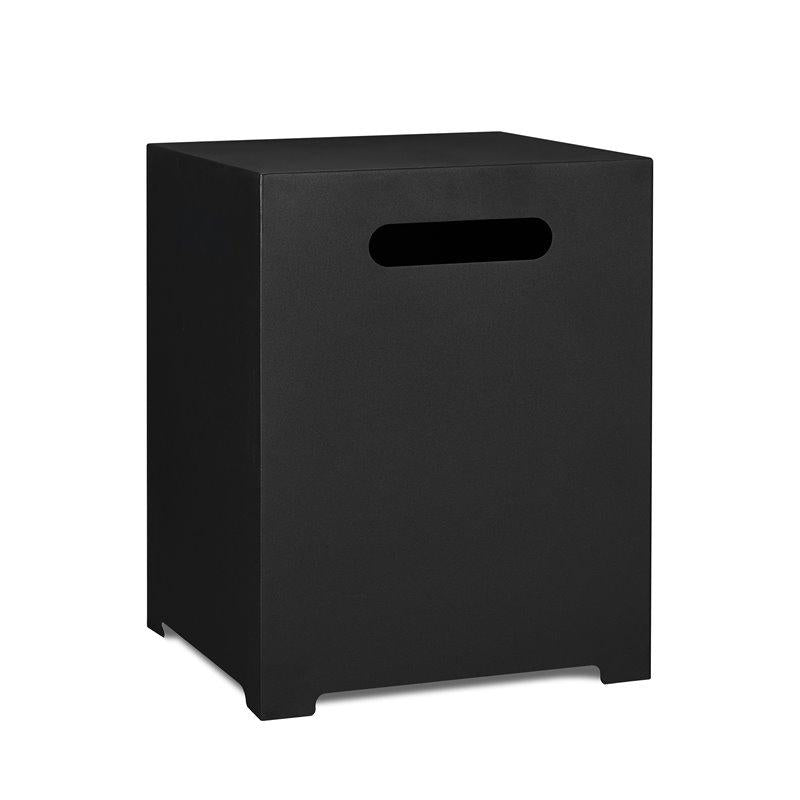 Bowery Hill Modern Steel Propane Tank Cover in Black