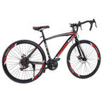 Wjhwsx Road Bike 26IN 21 Speed Lightweight Aluminum Road Bike Disc Brakes Begasso s Aluminum Frame Full Suspension ，Man Women Black